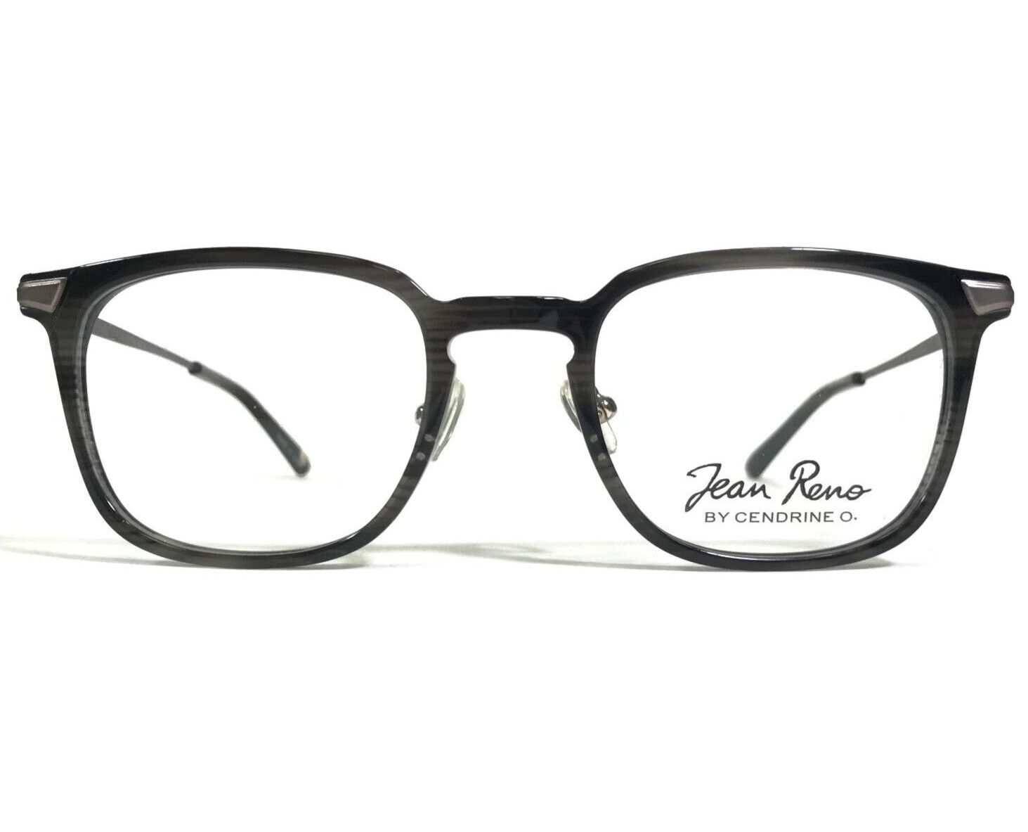 Оправа для очков Jean Reno 1872 C1 Черно-серая Роговая квадратная с полной оправой 49-21-140