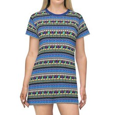 African Seascape T-Shirt Dress - $42.99