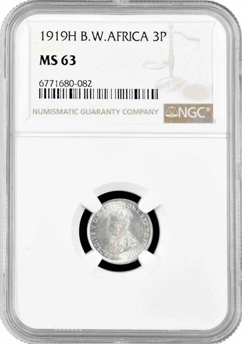 British West Africa 3 pence 1919 H, NGC MS63, "British colony (1907 - 1966)"