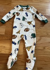 New Carter's 18m Boys 1 piece Fleece PJs Pajamas Football Baseball Soccer Sports