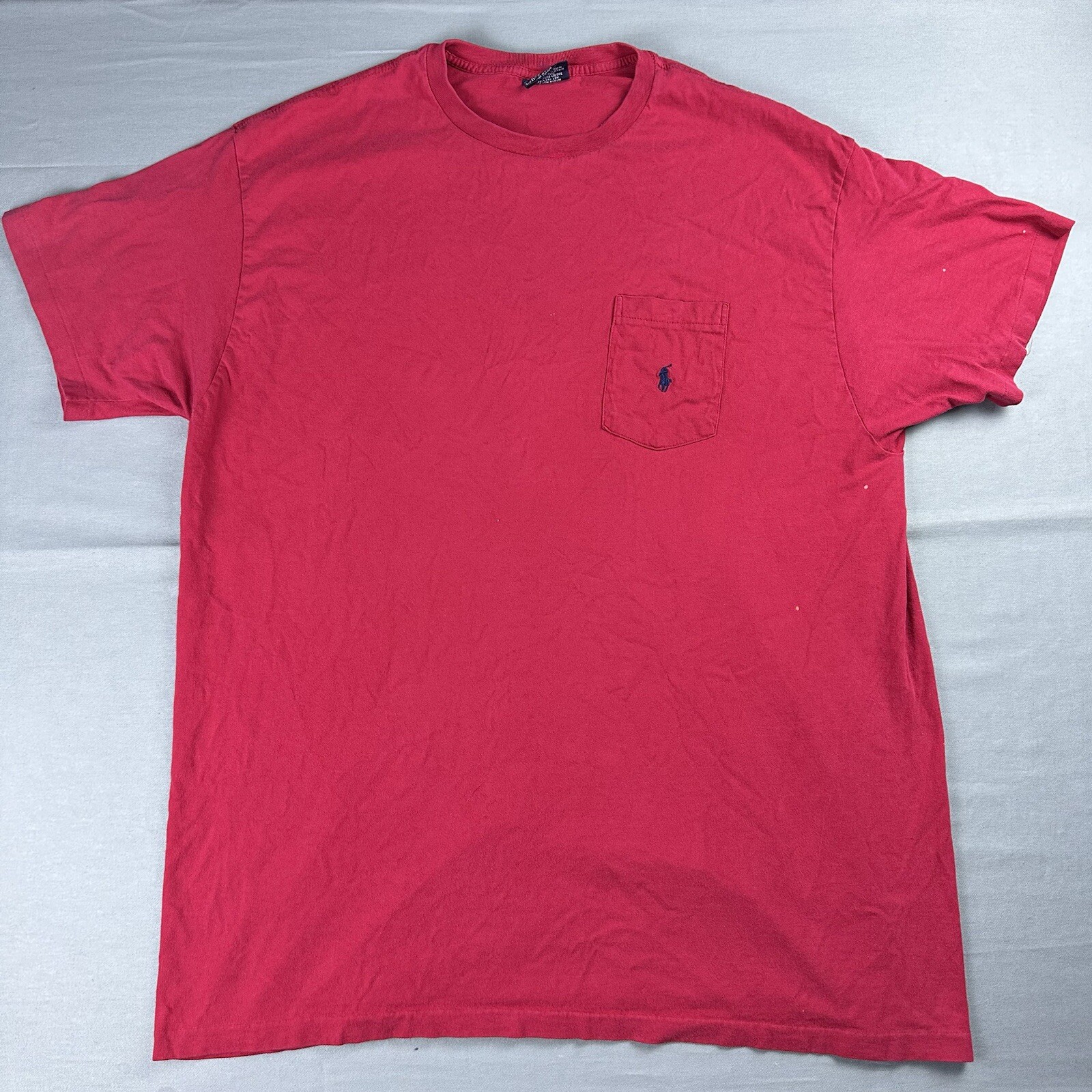 Polo Ralph Lauren vintage camicia uomo XL rossa piccola pony punto singolo made in USA