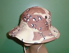 Gulf War Era Desert Chocolate Chip Camo Jungle Boonie Sun Hat Cap All Sizes
