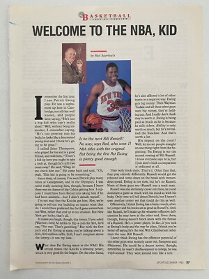 Patrick Ewing New York Knicks Red Auerbach Vintage 1985 Magazine Photo