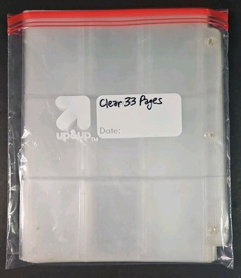 Clear 33 Pages 9-Card Page Sheets For Trading Sport Collectible Cards Top Load