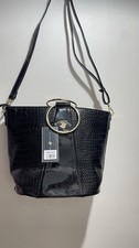 Beverly Hills Polo Club Black Bucket Top Handle Bag Crossbody Bag