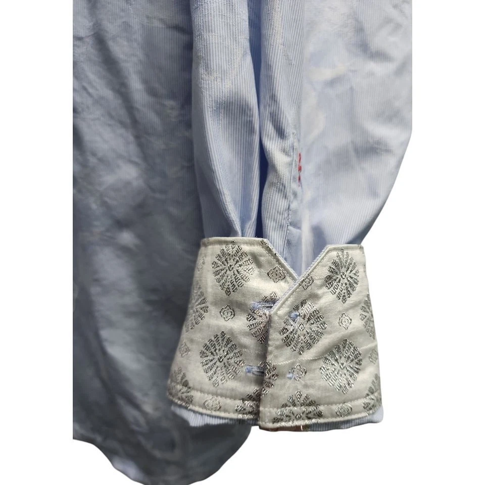 Camisa de Vestir Robert Graham Edición Limitada Bordada Azul Claro XL 325/497 Foto 4 de 4