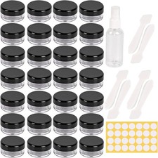 70 Pcs 5ml Sample Plastic Cosmetic Pots with Scraper and Write On Sticker Label
