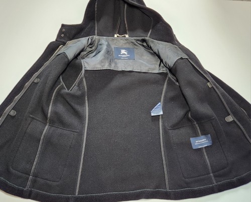 BURBERRY LONDON Womens Duffle Jacket Coat Black 100% Wool Size Small - Picture 5 of 13