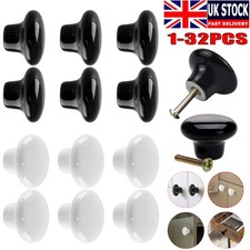 1-32pcs Ceramic Door Knobs Kitchen Cabinet Cupboard Drawer Furniture Pull Handle