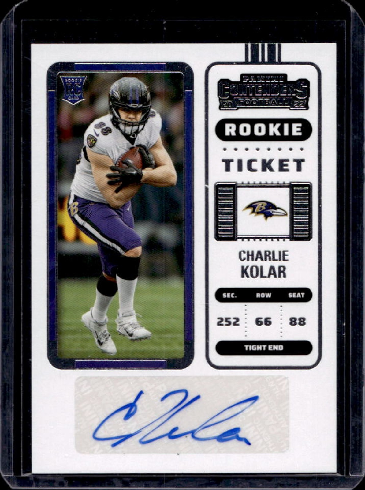 Charlie Kolar Panini Contenders #212 Autograph