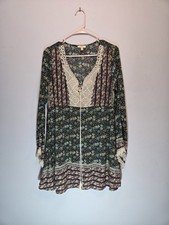 Kori Womens Boho Floral Crochet Medium Cottagecore Summer Dress Hippie Festival 