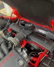Dual Twin Air Intake System Filter For 97-00 Chevy Corvette C5 5.7 V8 Black
