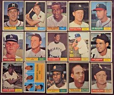 1961 Topps HOF Lot (15) Marichal RC Musial Santo RC Banks Gibson Ford MORE! L/M