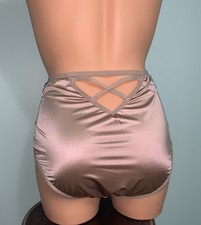 NEW Glossy Secret Stretch Satin XL Hi Cut Bikini Brief Panties SILKY 2nd Skin