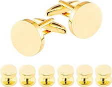 Cufflinks for Men and Tuxedo Shirt Studs Set with Gift Box Stainless Steel...