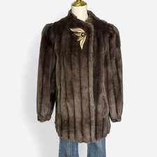Vintage brown faux fur coat size 15/16