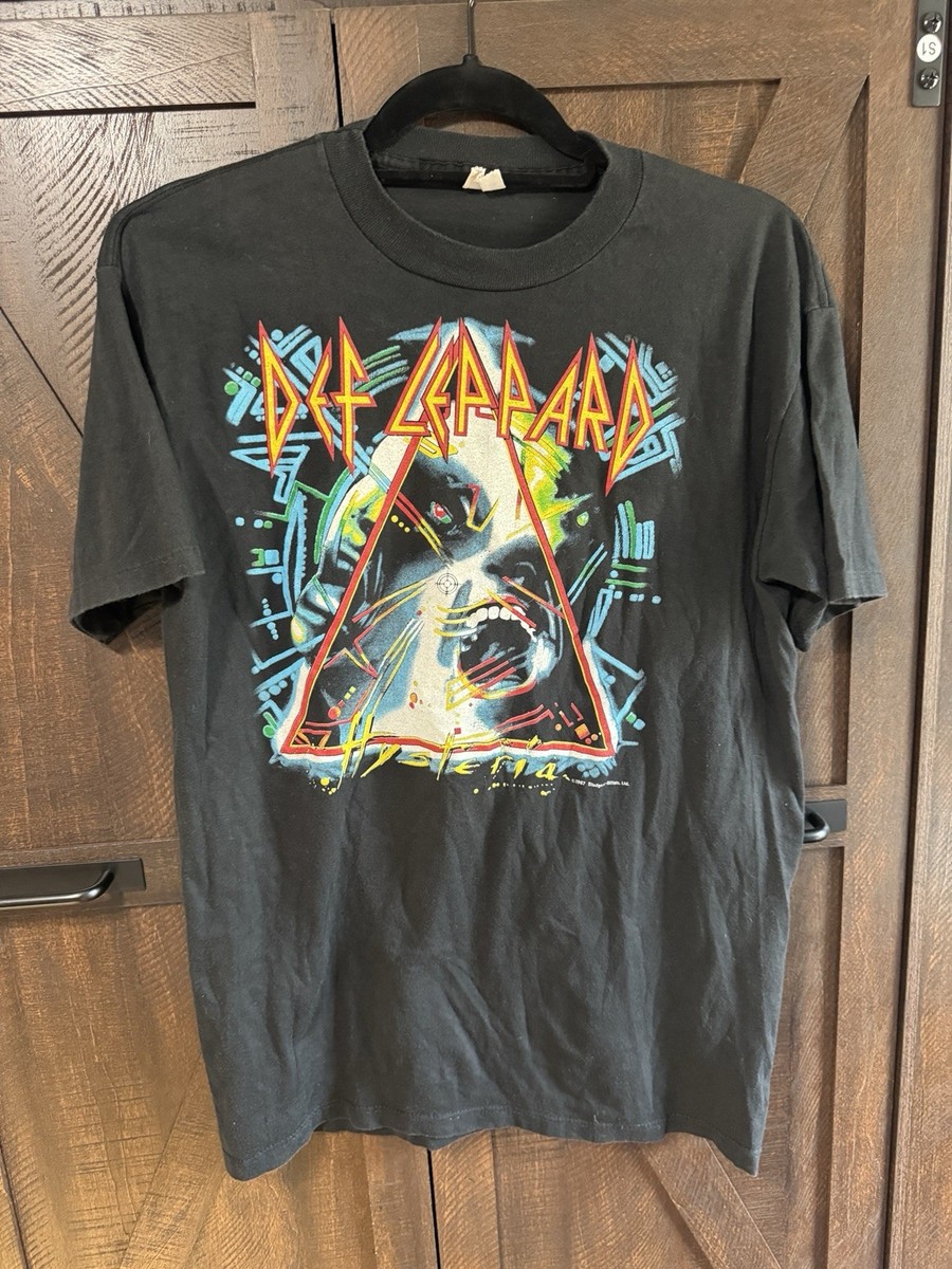 TRUE VINTAGE 1987 DEF LEPPARD HYSTERIA TOUR T-SHIRT 2-SIDE XL