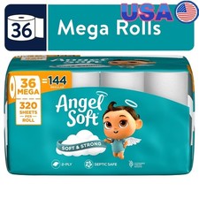 Mega Toilet Paper Rolls 320 Sheets 2-Ply Soft Strong Septic Safe Embossed New