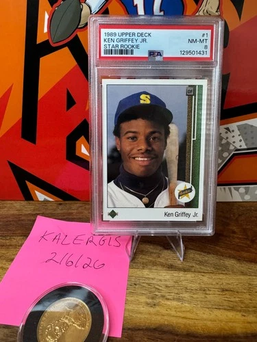 1989 Upper Deck - Star Rookie Ken Griffey Jr #1 Rookie Card.  PSA 8 NM-MT
