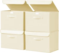 Aufbewahrungsboxen Mit Deckel - 4Er Set Aufbewahrungskorb Stoff Faltbare Aufbewa
