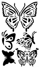 Really Great Stencils, Lots of Butterflies 1 Stencil, 3x5.5", Insects, Monarch