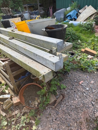 Galvanised metal gate posts 100 x 100mm | eBay UK