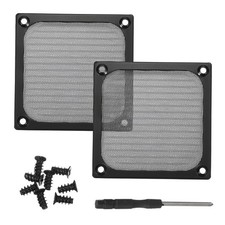 2Pcs 83mm Fan Filter Grills Aluminum Frame Mesh with Accessories, Black