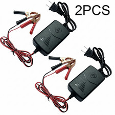 2pc 12v Car Battery Charger Maintainer Trickle Rv For Truck Motorcycle Atv Auto
