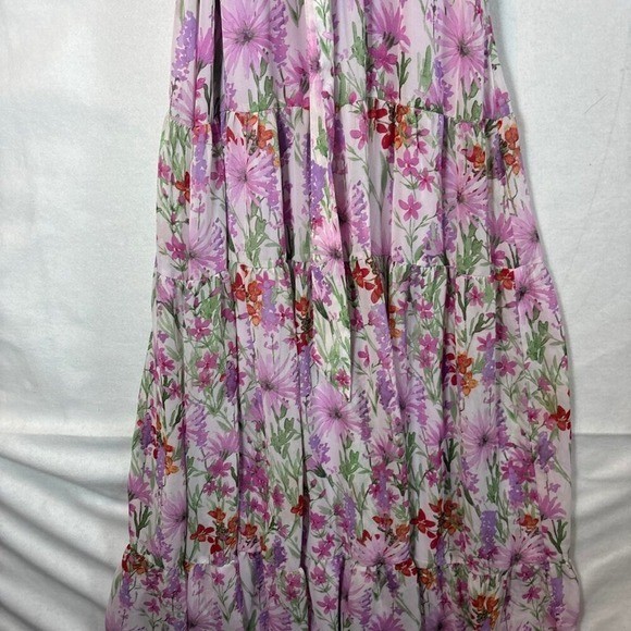 Taylor Dresses Maxi Dress Floral Print Lavender Pink Halter Belted Tiered  sz6 | eBay