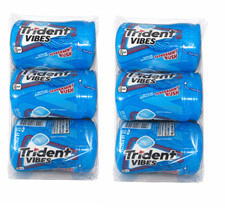 6x Full Box Trident Vibes Sugar-Free Gum Peppermint Rush Flavor 40 Pc Pack