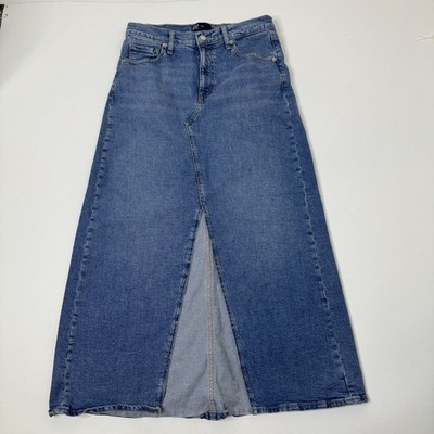 GAP denim front slit maxi skirt medium indigo, size 30/ 10 Y2K Style