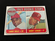 LARRY HISLE ROOKIE TOPPS 1969 PHILADELPHIA PHILLIES #206 EX-MT BASEBALL CARD. rookie card picture