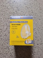 2-Pack Medela Breast Shields 21 mm Compatible W/Hands Free Collection Cups
