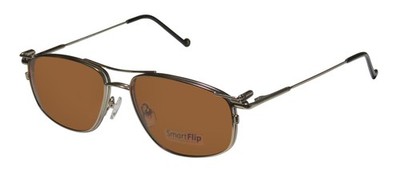 NEW SMARTFLIP 400 CLIP-ON EYEGLASSES MENS SUNGLASS CLIP-ONS SNDSTN METAL