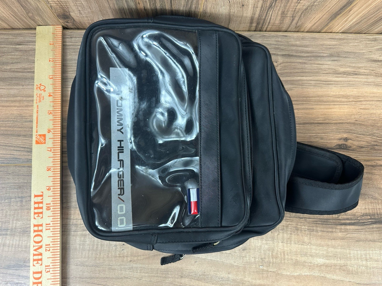Vintage Tommy Hilfiger Clear Front Crossbody Sling Bag Black Y2K Unisex image 7