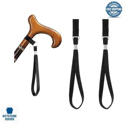 2-Pack Adjustable Walking Cane & Crutch Wrist Straps for Seniors & Rehab