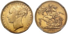 Victoria 1872 Sovereign, RMS Douro, AU55, Douro label