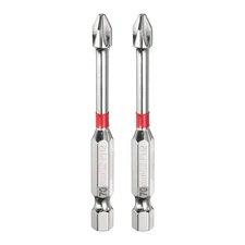 2pcs PH2 Phillips Screwdrivers Bit 1/4" Hex Shank 2.8" Long Magnetic Red