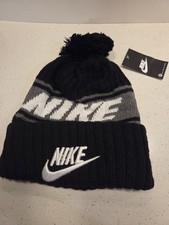 NIKE BLACK  GRAY ADULT KNIT BEANIE. NEW