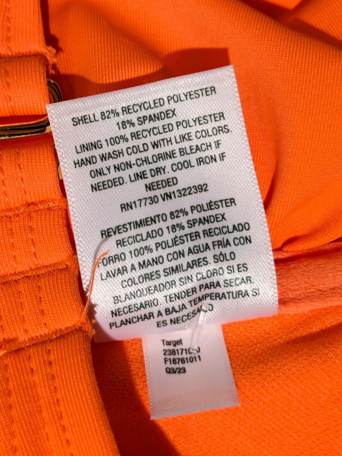 Orange Wild Fable Twist front Bikini Top size L Adjustable Straps NWT