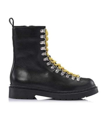 Shoe Biz Copenhagen Kenza Black Leather Lace Up Calf Boot - UK 4 / EU 37 - Neu mit Karton