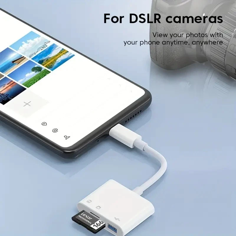 Type-C Multi-Card Reader Adapter:USB SD/TF to USB-C for iPhone 16/15/iPad/Mac/PC - Image 2 of 4