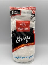Vintage 1996 Hanes Briefs Underwear Mens Size 38 Pack of 3 NOS New