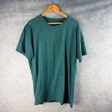 Givenchy Shirt Mens XL Embroidered Logo Crew Neck Short Sleeve Green Designer