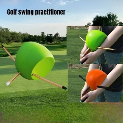 Golf swing trainer corrector corrects arm movements and posture to improve skill