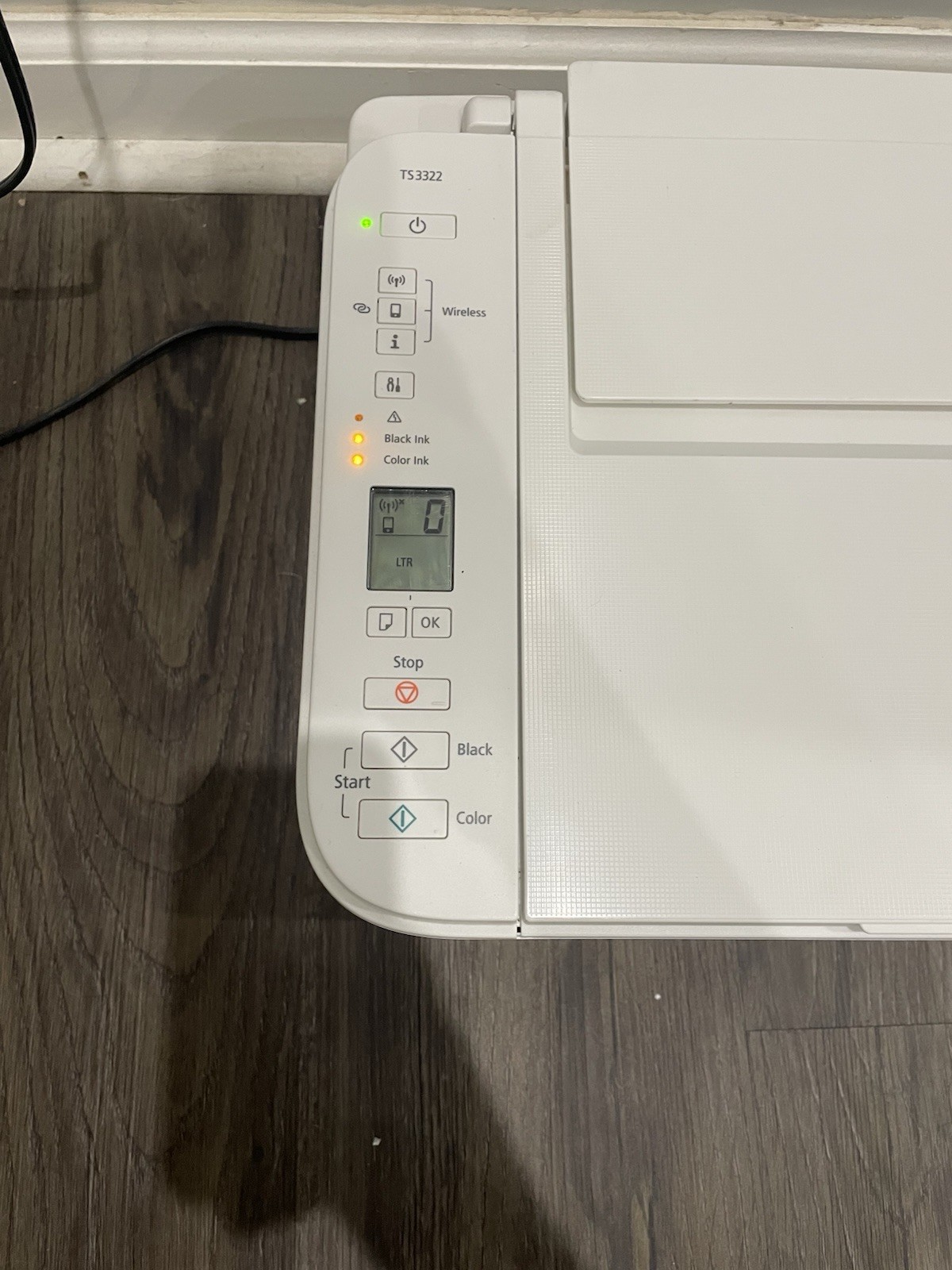 Used CANON TS 3322 Wireless Color Printer/Scanner W/Power Cord/Tested & Works