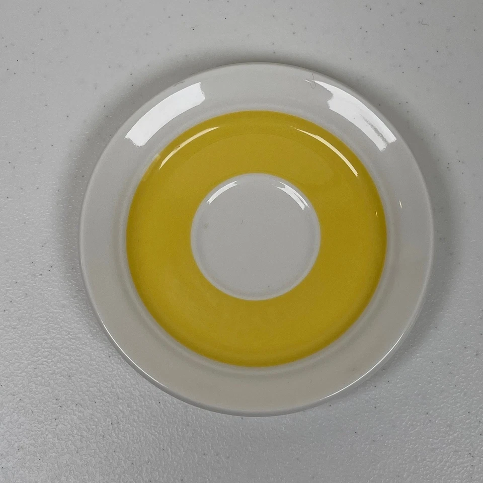 Villeroy & Boch Cup Saucer Set Luxembourg Geometric Yellow Brown Art Deco Design - Image 3 of 4