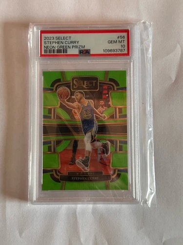 2023-24 Panini Select Concourse Stephen Curry Neon Green Prizm /75 PSA GEM 10