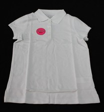 The Children  s Place Girl's Uniform Soft Stretch Pique Polo BL1 White Size 7/8