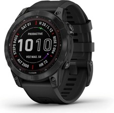 Garmin Fenix 7 Sapphire SOLAR Titanium Black 010-02540-3 *EXCELLENT*